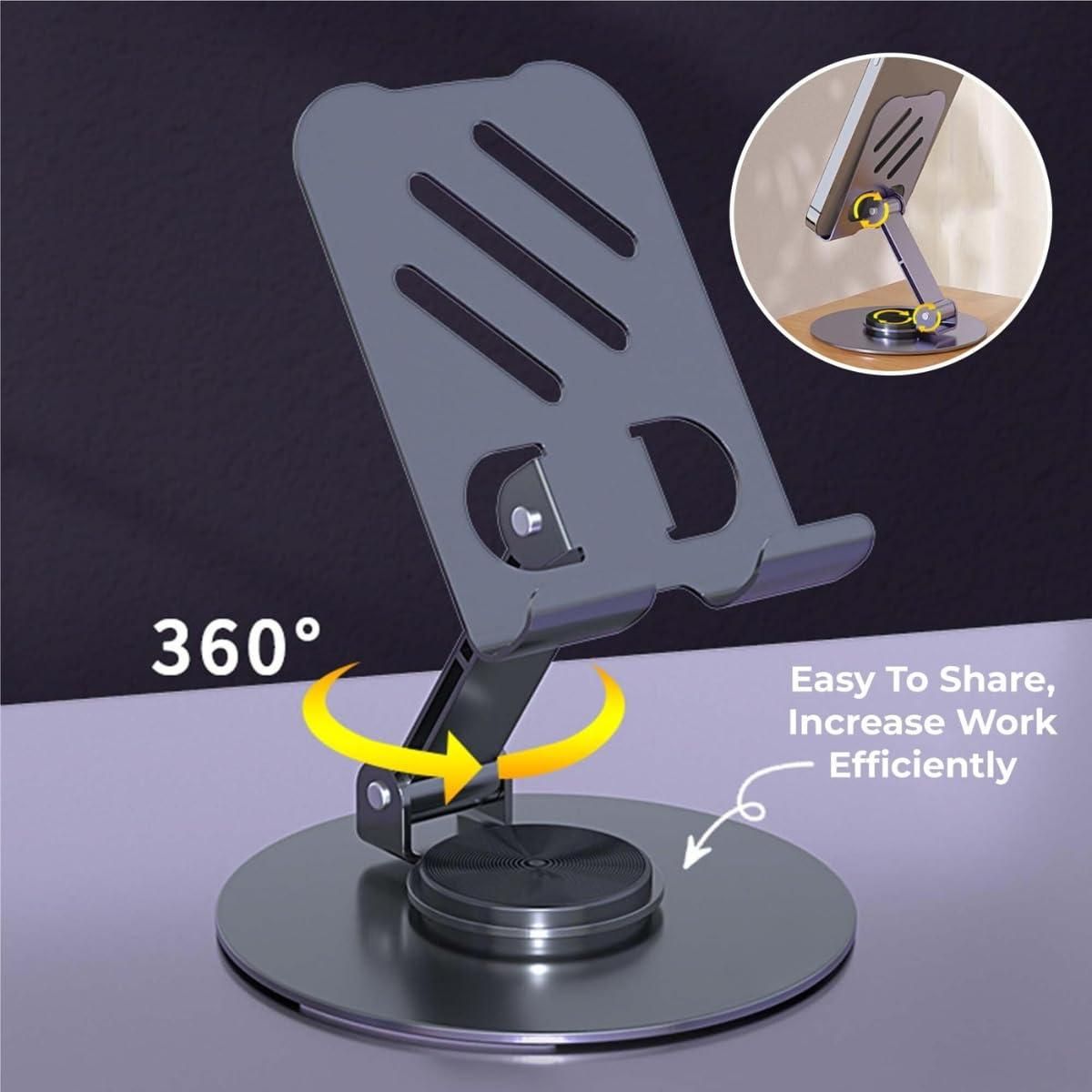 Premium Aluminum Mobile Stand and Tablet With (360° Rotation)