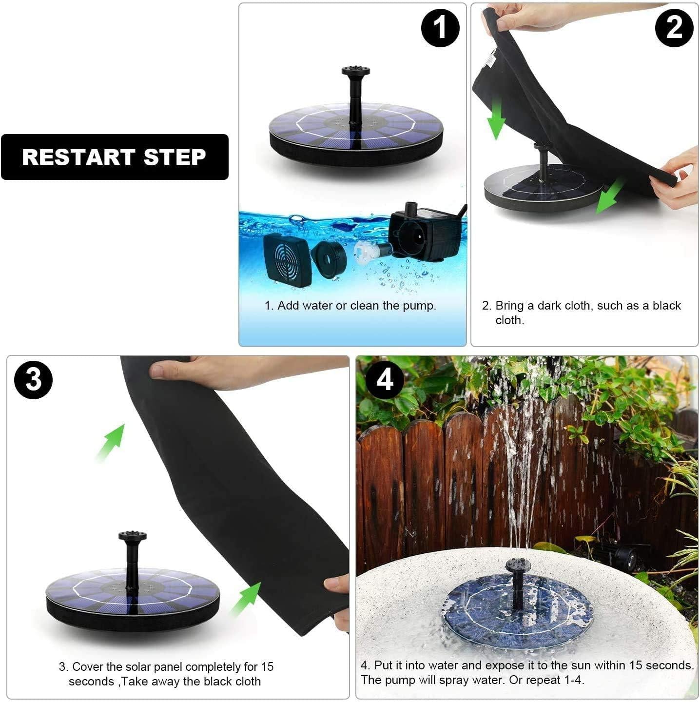 🔥Solar Powered Floating Water Fountain🌀✅