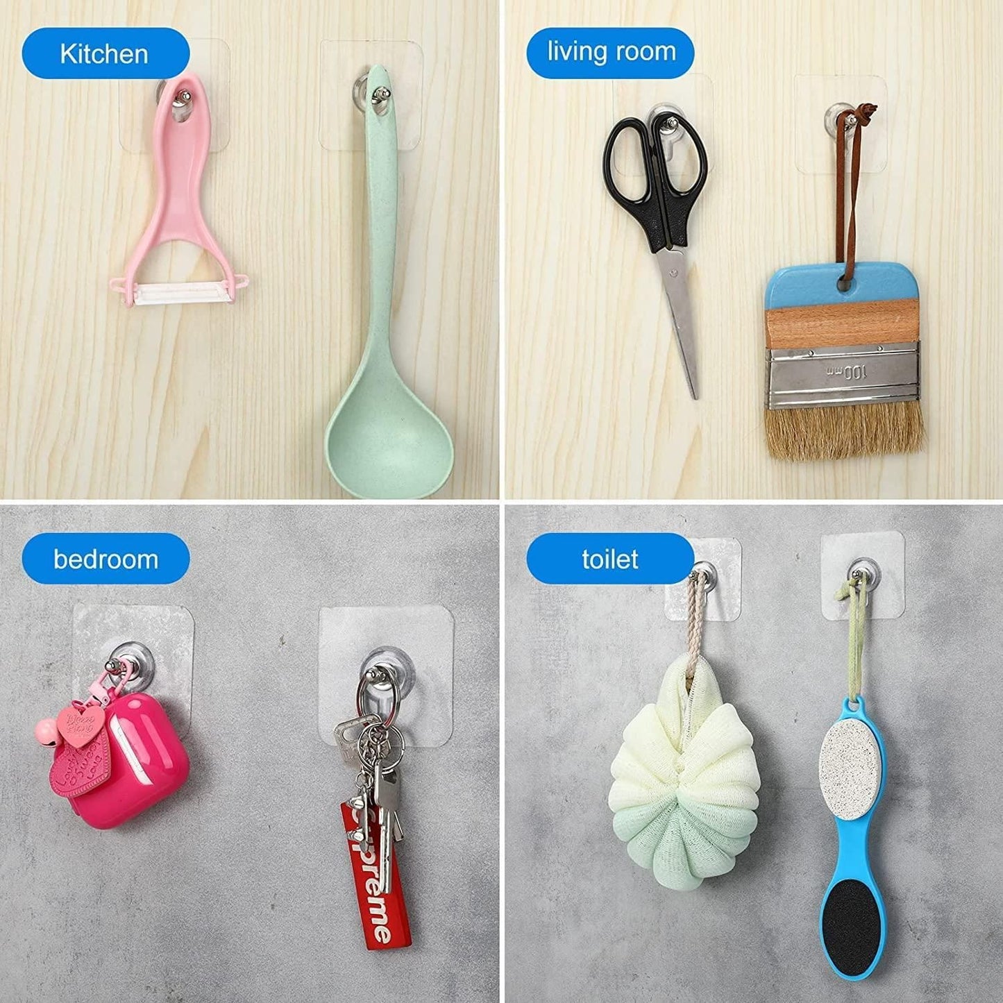 Say Goodbye to Drilling – The Strongest Self-Adhesive Hooks! (Pack of 10) 🚀