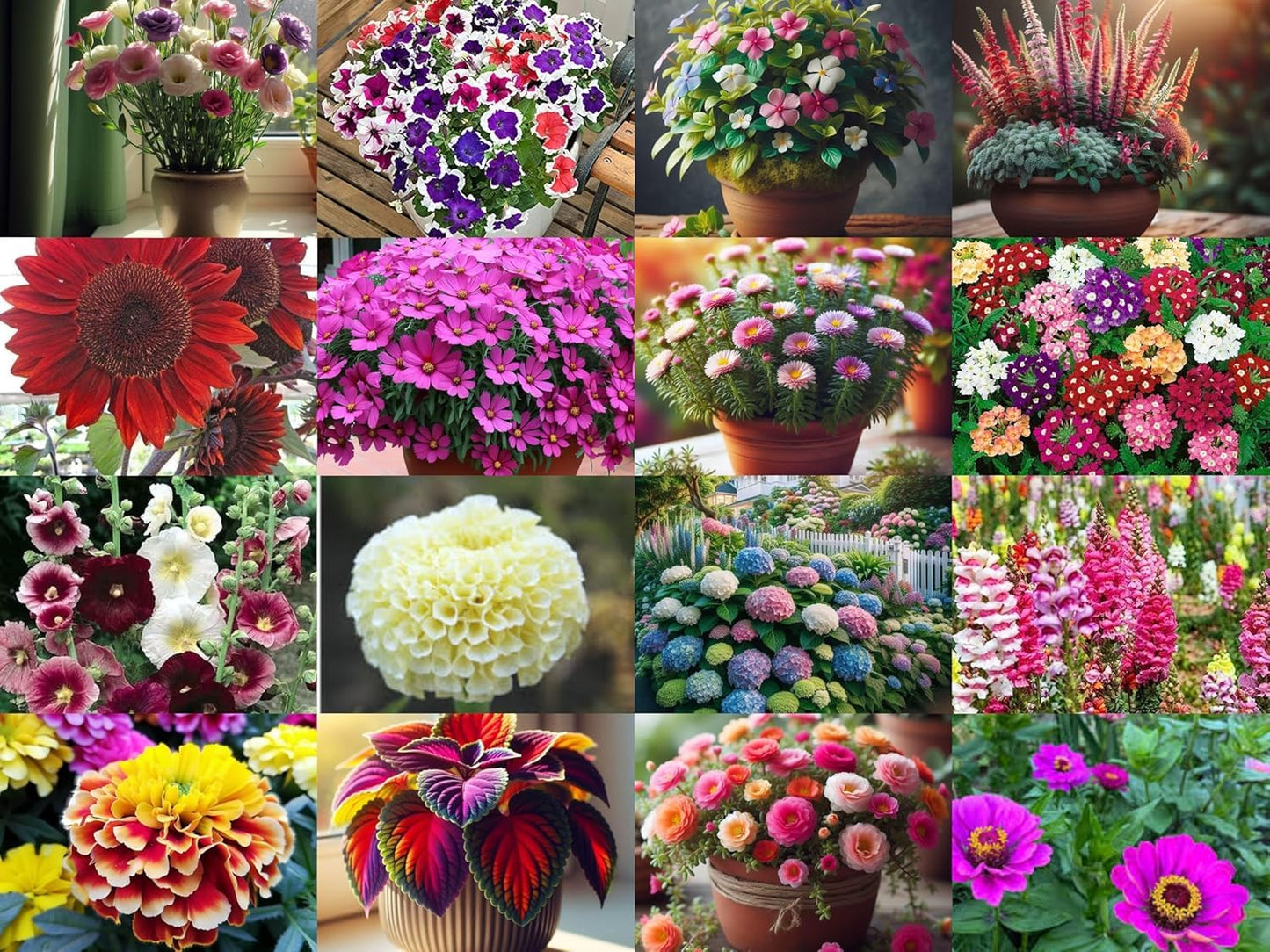 Varieties  100 Flower Seeds Variety + Free Growth Supplement!