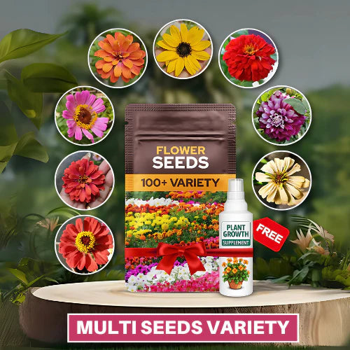 Varieties  100 Flower Seeds Variety + Free Growth Supplement!